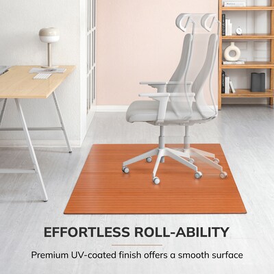 Anji Mountain Standard Bamboo Carpet & Hard Floor Chair Mat, 48" x 72", Walnut (AMB24055)