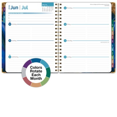 2026-2027 Excello Brands 8.5" x 11" Academic Weekly & Monthly Planner, Paperboard Cover, Dark Blue Marble (FSHN-AY26-8511-23)