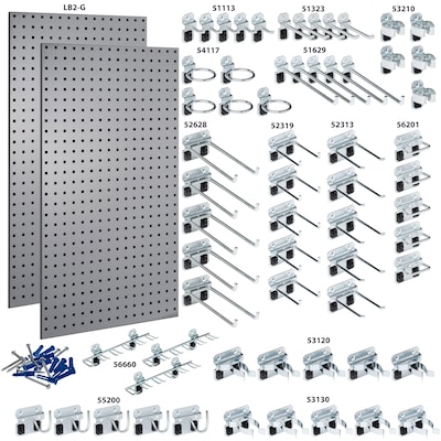 Triton Products LocBoard Pegboards with 63 pc. LocHook Assortment (LB2-GKit)