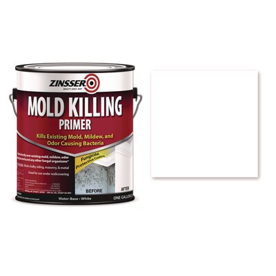 Zinsser Mold Killing Primer, Interior/Exterior, 1 Gallon Bucket, Flat White, 2/Carton (RST276049CT)