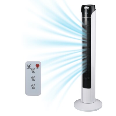 Techni Home Oscillating Tower Fan, 3 Speed, White/Black (RTA-36T-FAN)