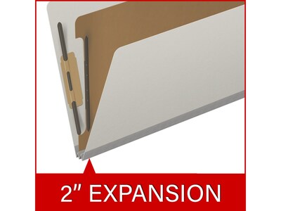 Medical Arts Press Pressboard Classification Folder, 1 Divider, 2" Expansion, Legal Size, Gray, 10/Box (DV-T52-14-3GRY)