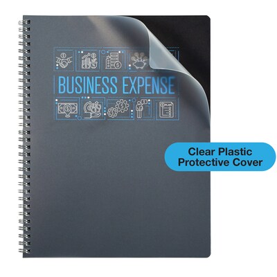 Global Printed Products Business Expense Accounting Journal, 8.5 x 11, Black/Blue, (GPP-0116)