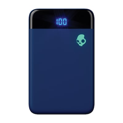 Skullcandy Stash Mini USB-A/USB-C Power Bank for Multiple Brands, 5000 mAh, Dark Blue/Green (SKD7PMZ