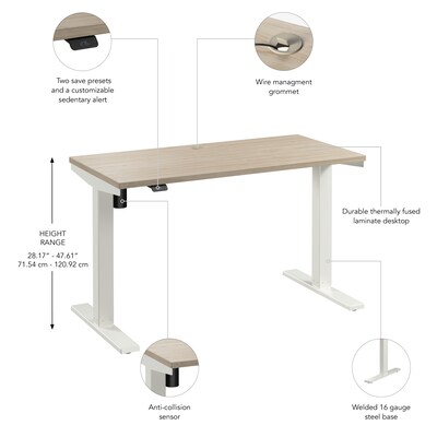 Bush Business Furniture Move 40 Series 48"W Electric Adjustable Standing Desk, Natural Elm (M4S4824NEWK)