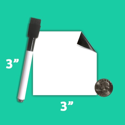 Flipside Dry-Erase Mobile Stickables Whiteboard, 3" x 3", 26/Pack (FLP92233)