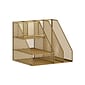 Martha Stewart Ryder 6-Compartment Iron Desktop Organizer, Gold (HHOHD03GLD)