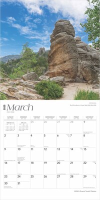 2025 BrownTrout South Dakota Wild & Scenic 12" x 12" Monthly  Wall Calendar (9781975475727)