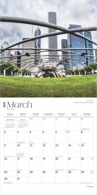 2025 BrownTrout Chicago 12" x 24" Monthly Square Wall Calendar, (9781975474645)