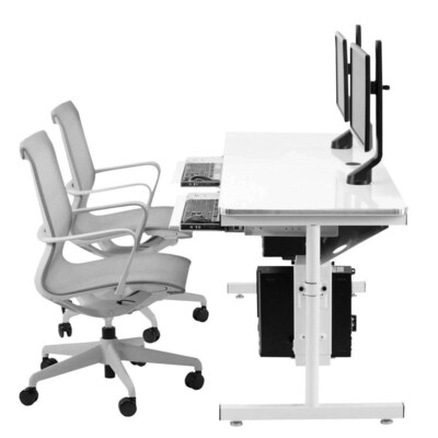 VersaDesk 72"W Basic Computer Table, White (BCT7230-WW)