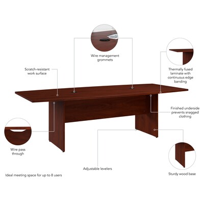 Bush Business Furniture 96" Boat Shaped Conference Table, Hansen Cherry (99TB9642HCK)
