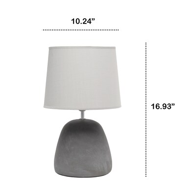 Creekwood Home Concrete 16.93" LED Table Lamp, Gray (CWT-1009-GY)