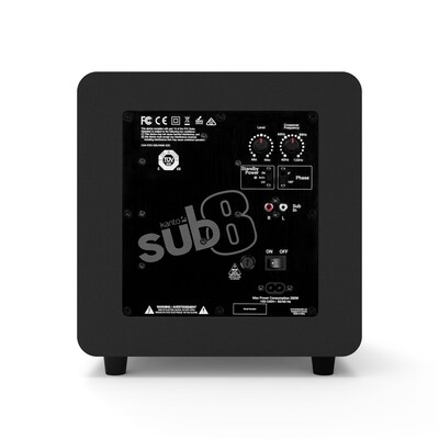 Kanto SUB8 SUB8VMB 300W Indoor Subwoofer Speaker, Matte Black