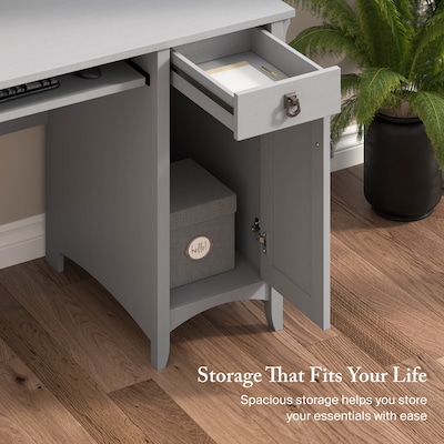 Bush Furniture Salinas 48"W Small Computer Desk with Hutch, Cape Cod Gray (MY72308-03)