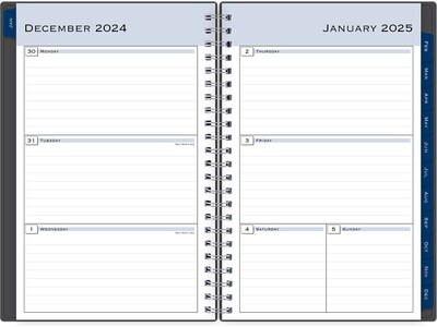 2025 Blue Sky Passages 5.88 x 8.63 Weekly & Monthly Planner, Plastic Cover, Charcoal Gray (100010-