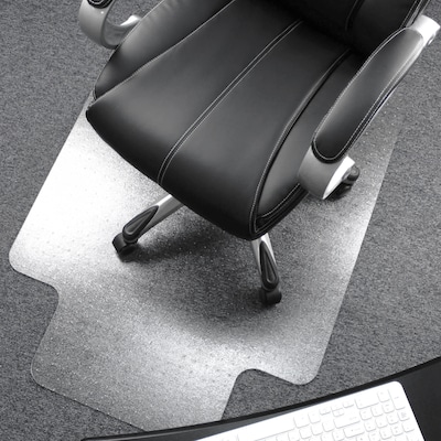 Floortex Ultimat Cleartex Carpet Chair Mat with Lip, 48 x 53, Designed for Medium-Pile Carpet, Clear Polycarbonate (1113423LR)