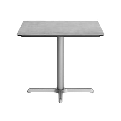 Flash Furniture Acadia Square Wooden Dining Table with X-Base, 36"D x 36"W, Gray Faux Concrete/Silver Base (STSQ36CGT3030S)