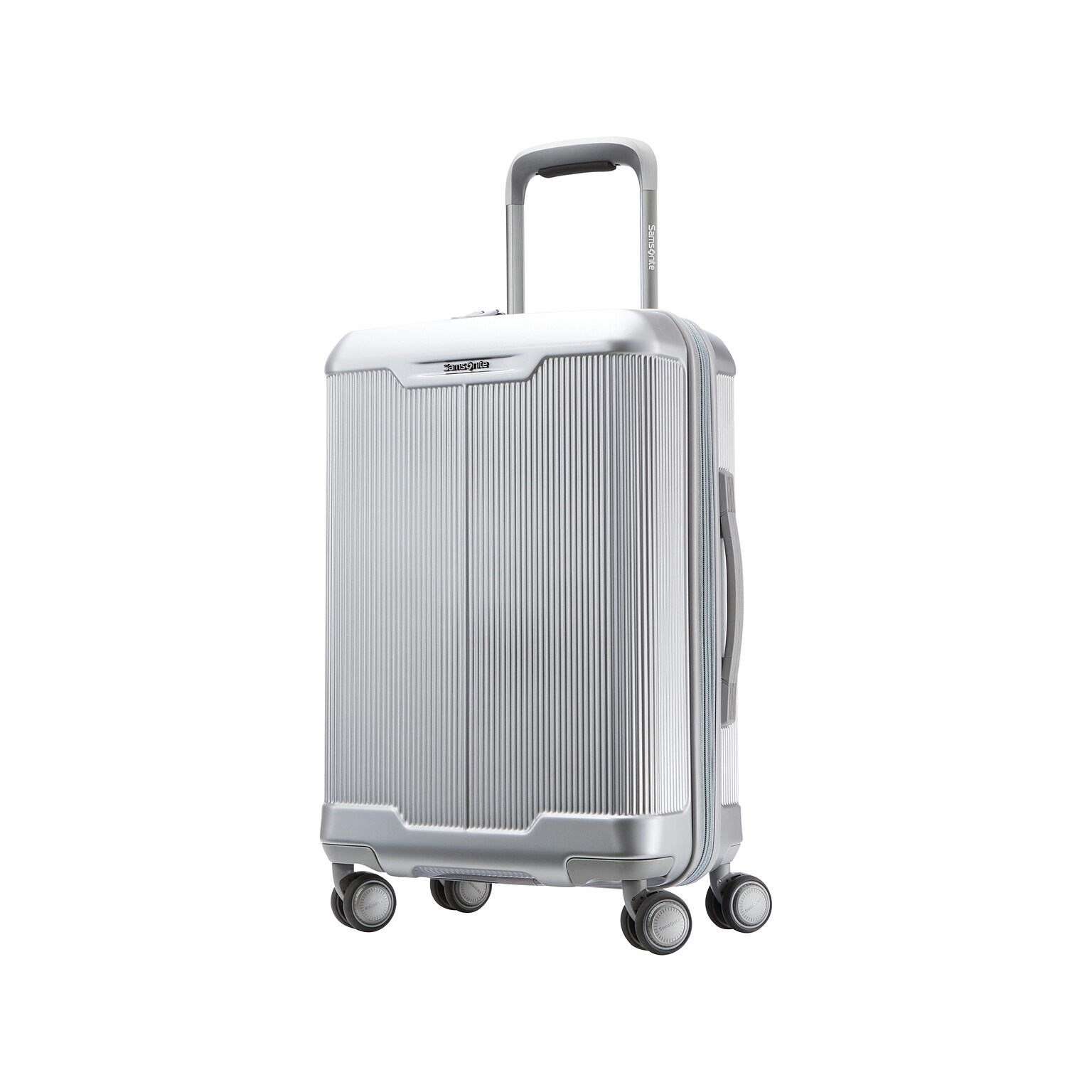 Samsonite 23 Hardside Carry-On Suitcase, 4-Wheeled Spinner, TSA Checkpoint Friendly, Silver  (139024-7378)