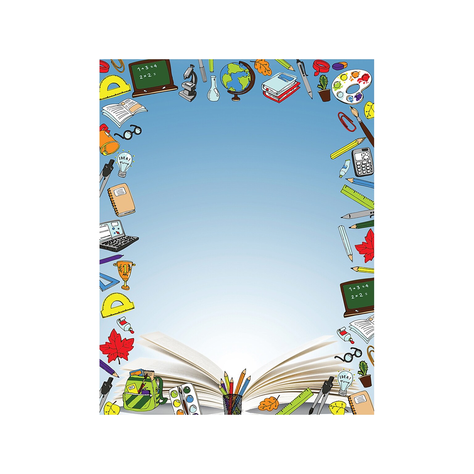 Great Papers School Open Book Letterhead, Multicolor, 50/Pack (2023071)