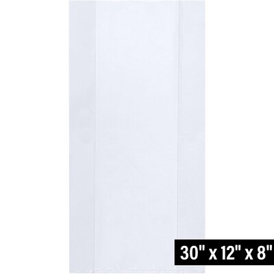 30 x 12 Gusseted Poly Bag, 2 Mil, Clear, 500/Carton (PB1610)