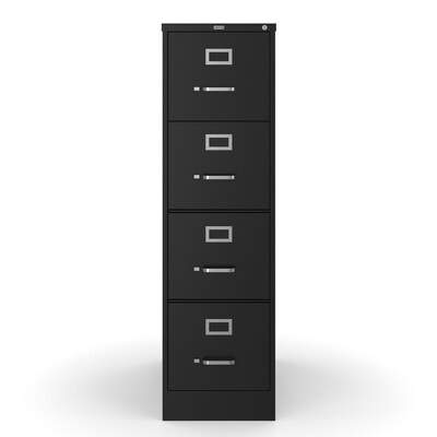 Quill Brand® 4 File Drawers Vertical File Cabinet, Locking, Black, Letter, 26.5D (13444D)