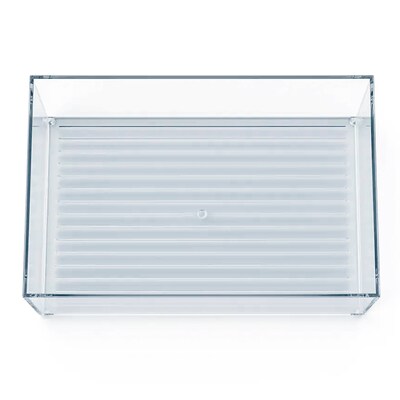 Azar Large Stackable Plastic Storage Bin, 2.5" x 8.62"x 6.5", Clear, 4/Pack (556735-4PK)