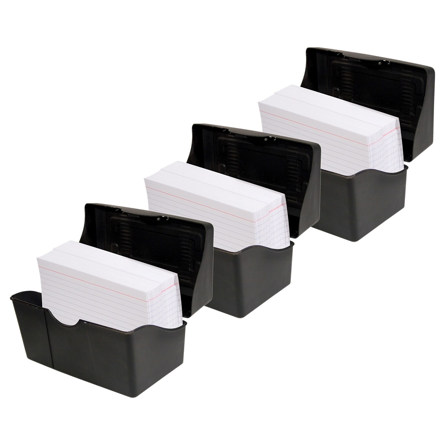 Innovative Storage Designs Black Index Card Holder, 5 x 8, 3 Packs (AVT45003-3)