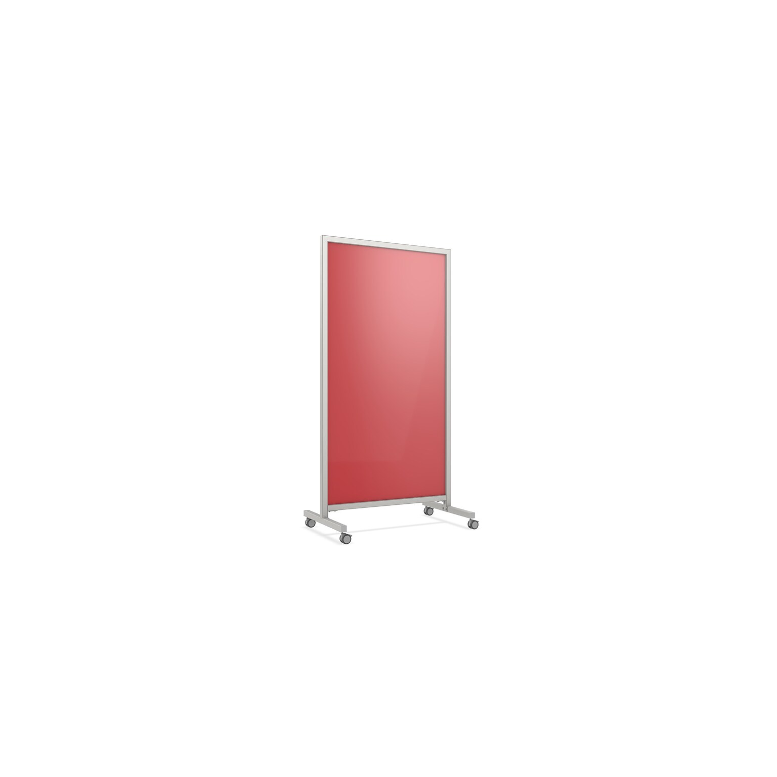 Ghent EZ Magnetic Glass Mobile Dry-Erase Whiteboard, Aluminum Frame, 75H x 38W (EZ1MA7538RS)