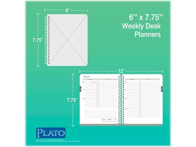 2024 Plato Seaside Currents 6" x 7.75" Academic & Calendar Weekly Planner, Paperboard Cover, Blue/Pink (9781975470579)
