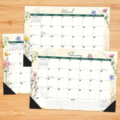 2027 Willow Creek Botanical Garden 17 x 12 Monthly Desk Pad Calendar, Assorted Colors (66454)