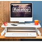 Rocelco 32" Height Adjustable Standing Desk Converter, Sit Stand Up Retractable Keyboard Riser, White (R ADRW)
