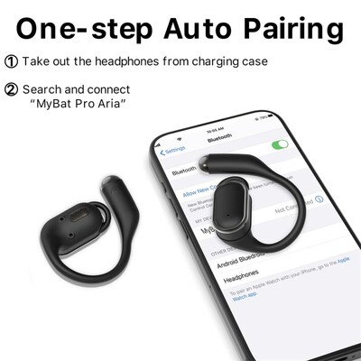 MyBat Aria Open Ear True Wireless Headphones, Black (BTK007001)