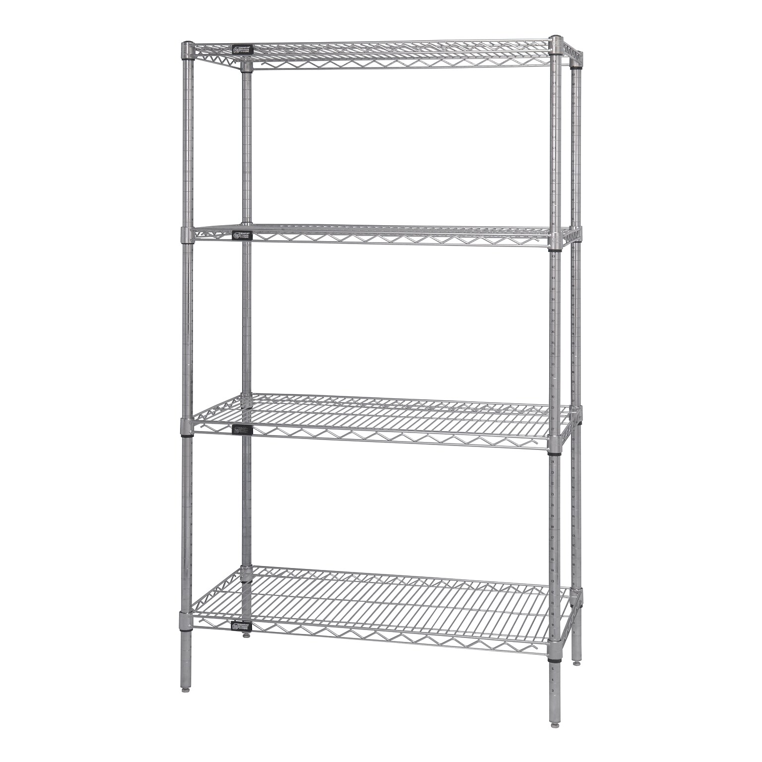 Quantum Storage Systems Adjustable Open Wire Shelving Starter Units, 38 x 18 x 74, Chrome (WR74-1836C)