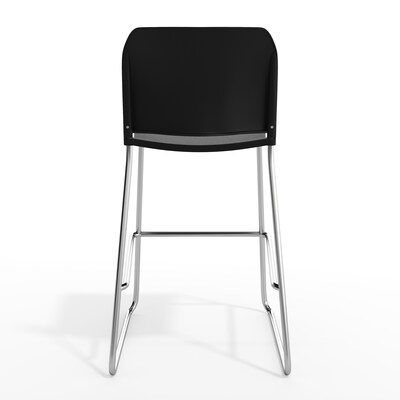 Flash Furniture Hercules Kenai Classic Plastic Stacking Full Back Bar Stool, Black (RUT239AHBSBKCR)