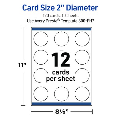 Avery Gold-Metallic Ornaments Matte Blank Card, White, 120/Pack (S00-FH7)