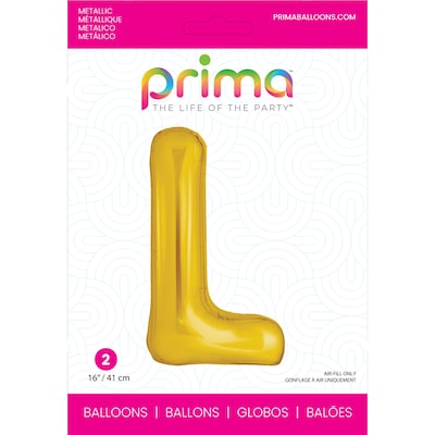 Party City (Air-Filled) 16 L Foil Balloon, Gold, 2/Pack (AM60050225-19)