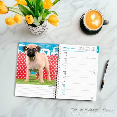 2027 BrownTrout I Love Puppies 6.5" x 7.8" Calendar Year Weekly Standard Planner, Multicolor (9798330709441)