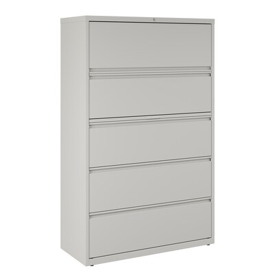 Quill Brand® Commercial 5 File Drawers Lateral File Cabinet, Locking, Gray, Letter/Legal, 42W (21749D)