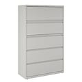 Quill Brand® Commercial 5 File Drawers Lateral File Cabinet, Locking, Gray, Letter/Legal, 42W (21749D)