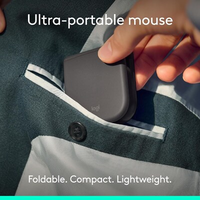 Logitech Mobi Fold for Business Wireless Ambidextrous Optical Travel Mouse, Graphite  (910-007600)