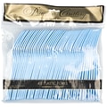 JAM PAPER Premium Utensils Party Pack, Plastic Forks, Light Blue, 48 Disposable Forks/Pack