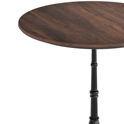 Flash Furniture Acadia 31.25" Round Wooden Dining Table with Bistro Base, Dark Brown/Black Base (STRD31WBRST2222)