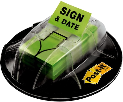 Post-it Sign & Date Message Flags, .94 Wide, Green, 200 Flags/Pack (680-HVSD)