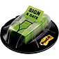 Post-it 'Sign & Date' Message Flags, .94" Wide, Green, 200 Flags/Pack (680-HVSD)