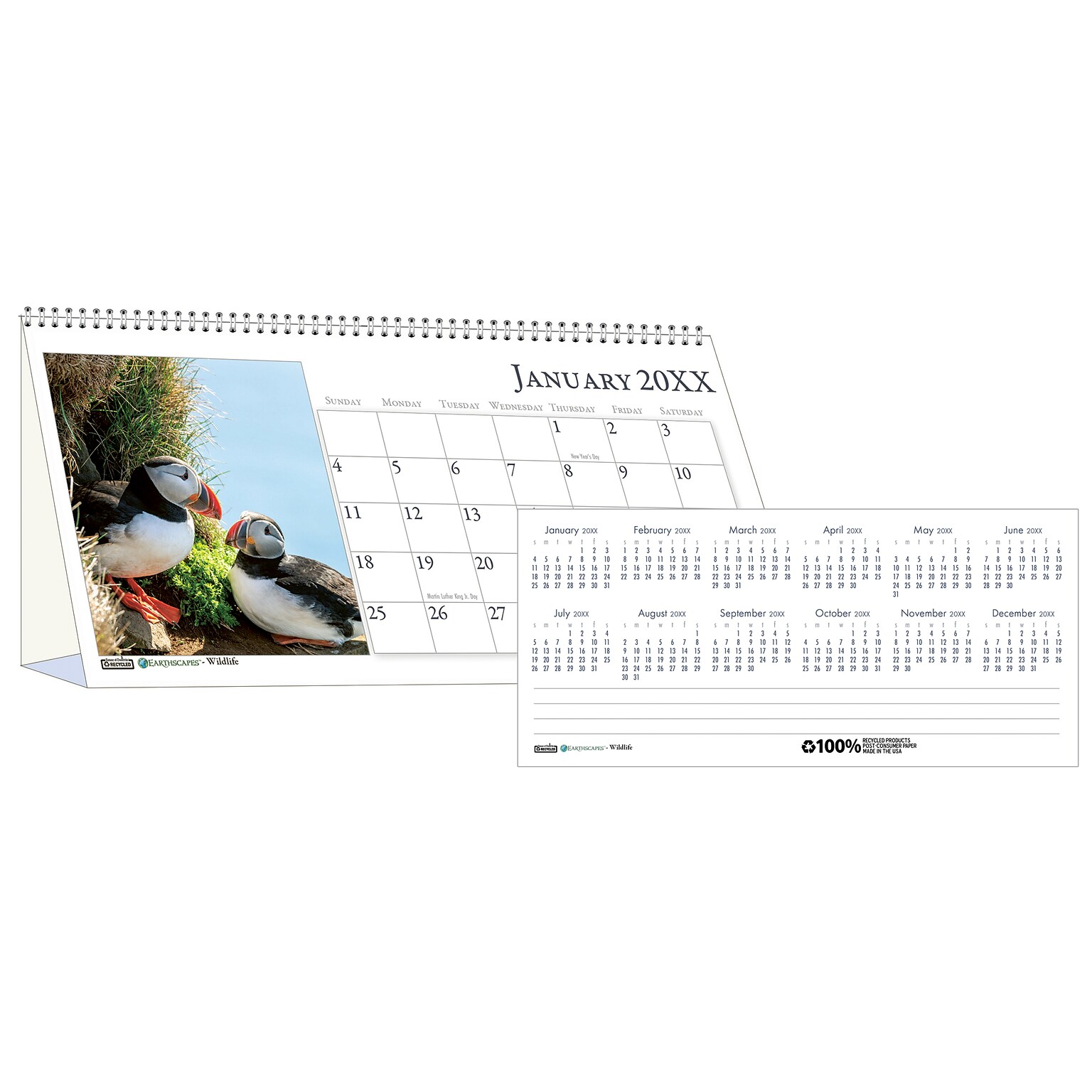 2026 House of Doolittle Earthscapes Wildlife 8.5 x 4.25 Monthly Desktop Tent Calendar (3689-26)