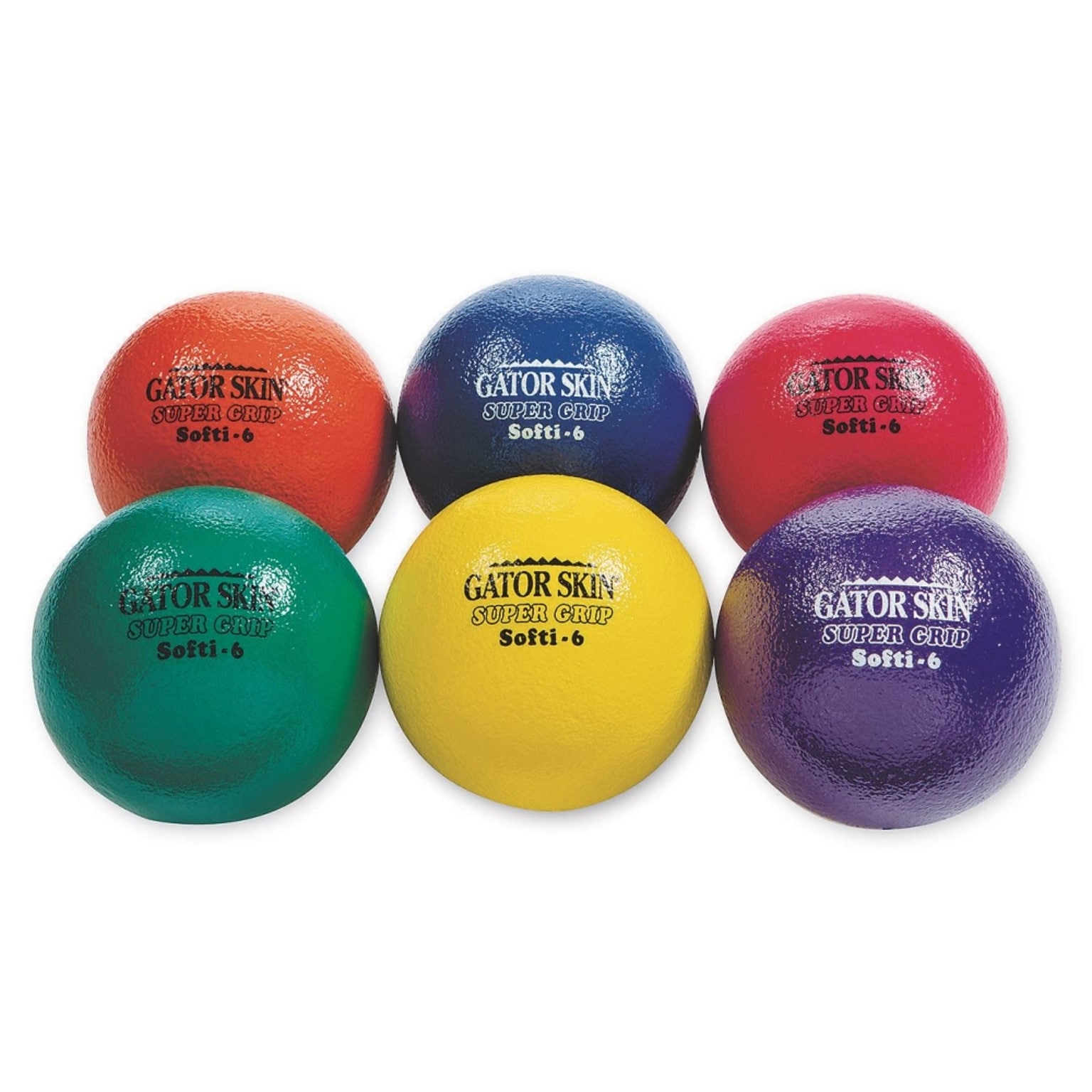 Gator Skin  6  Super Grip Softi-6 Ball Set, Assorted Colors, 6/Set (W13688)
