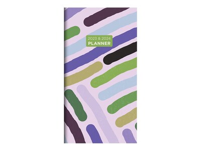 2023-2024 TF Publishing Lilac Lines 3.5 x 6.5 Monthly Planner, Multicolor (PKT-23-7026)