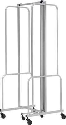 National Public Seating Robo Series 3-Panel Folding Mobile Room Divider, 72"H x 72"W, Clear Acrylic (RDG6-3CA)