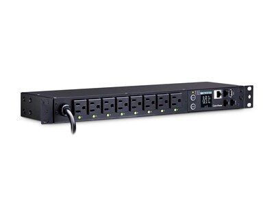 CyberPower Single-Phase 100-120 VAC Switched Power Distribution Unit, 8-Outlet, 1U Rack Mount, Black