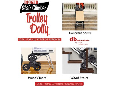 Dbest Stair Climber Bigger Folding Trolley Dolly Cart, 200 lb. Capacity, Black (01-599)